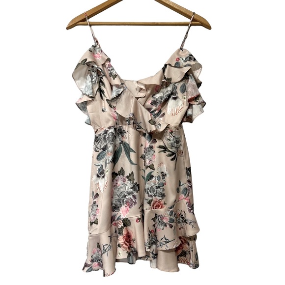 Revolve Majorelle Salsa Dress Blush Pink Floral Print Mini Dress Ruffled Medium - Picture 16 of 16